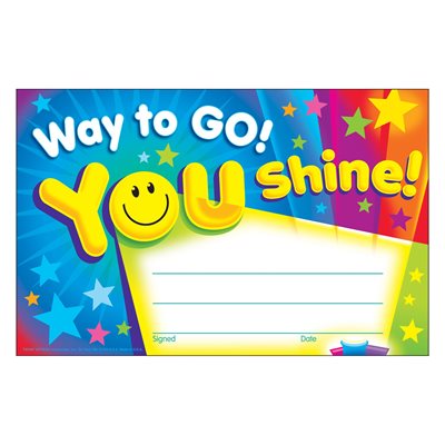 Awards Way to Go! You Shine! ~PKG 30